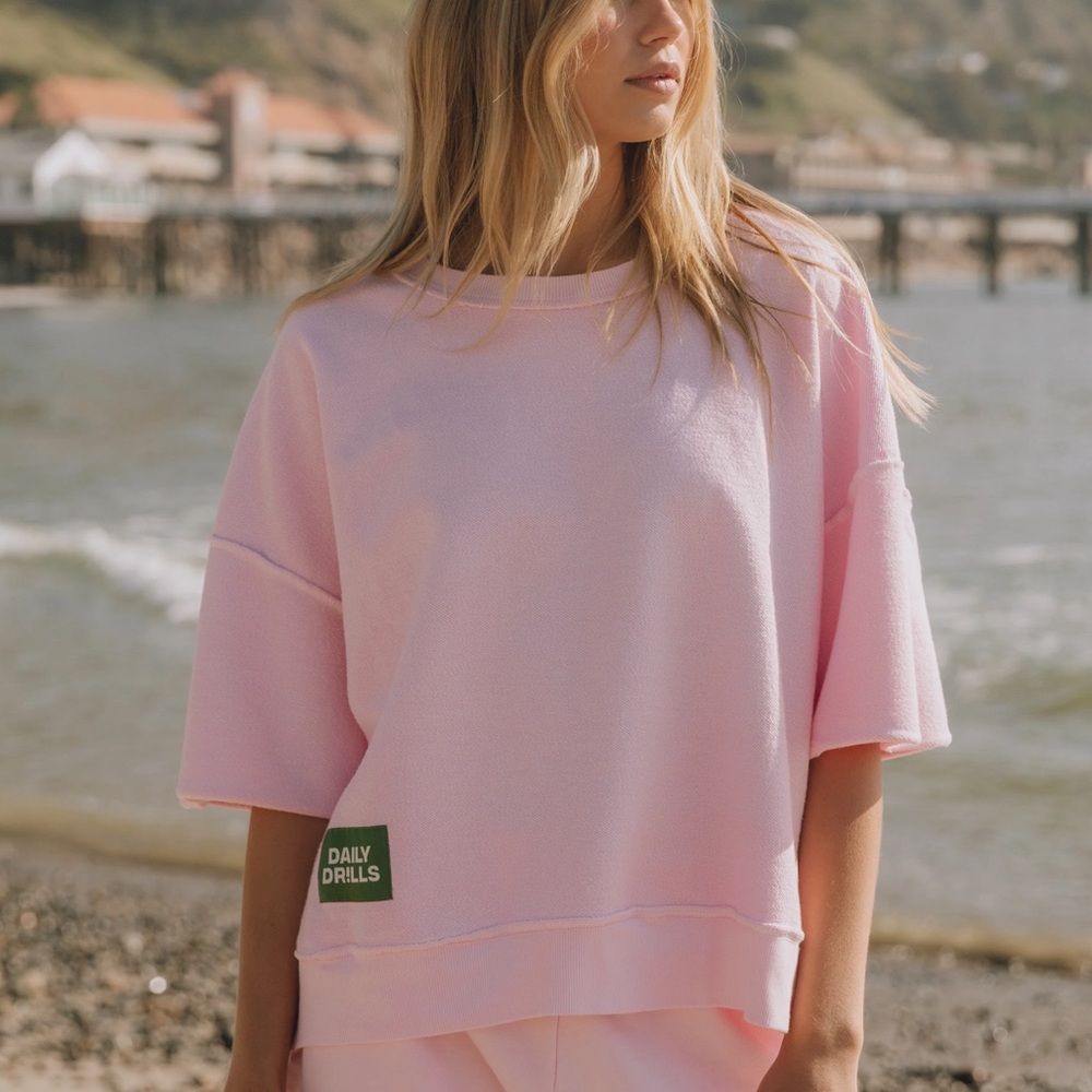 Daily Drills cropped sleeve crew - CUPID